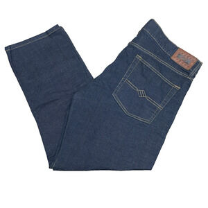 Joseph Abboud Mens Dark Wash Slim Fit Jeans Fits 36 x 26 Cotton Blend Blue Denim